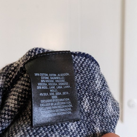 Wool Dot Cowl Sweater Navy - Picture 4 of 4